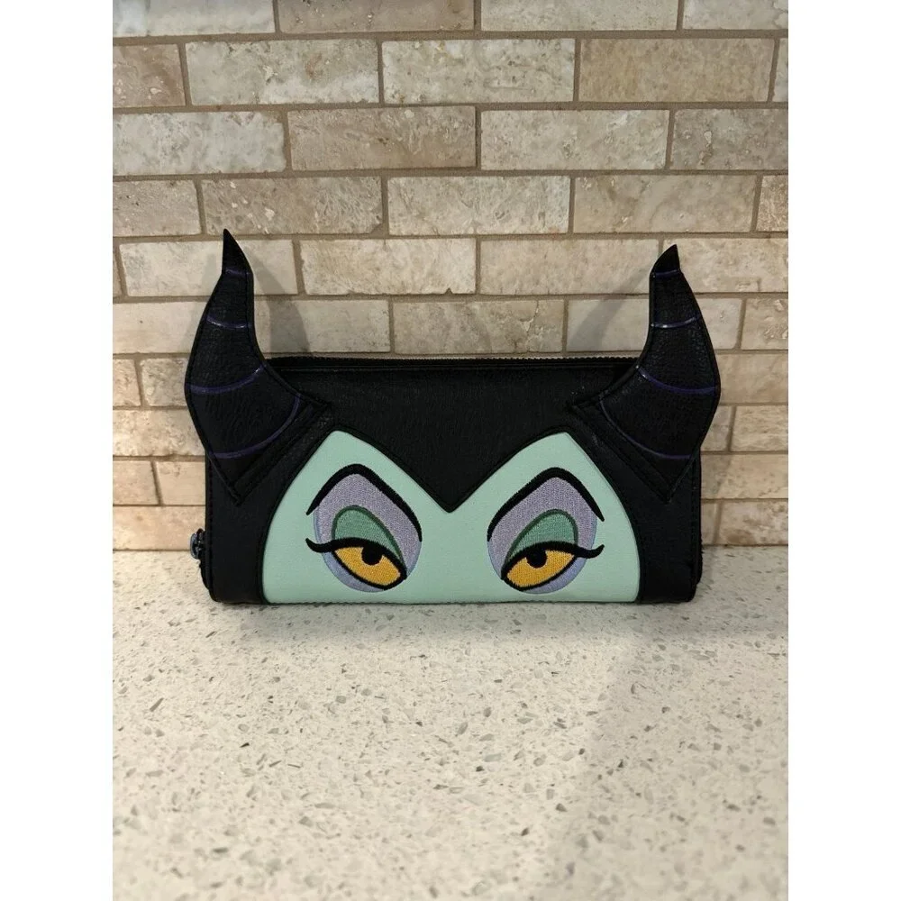 Sleeping Beauty Maleficent‎ Face Zip-Around Wallet: Loungefly Disney